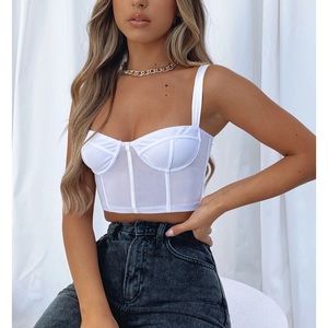 NWT White Bustier Top
